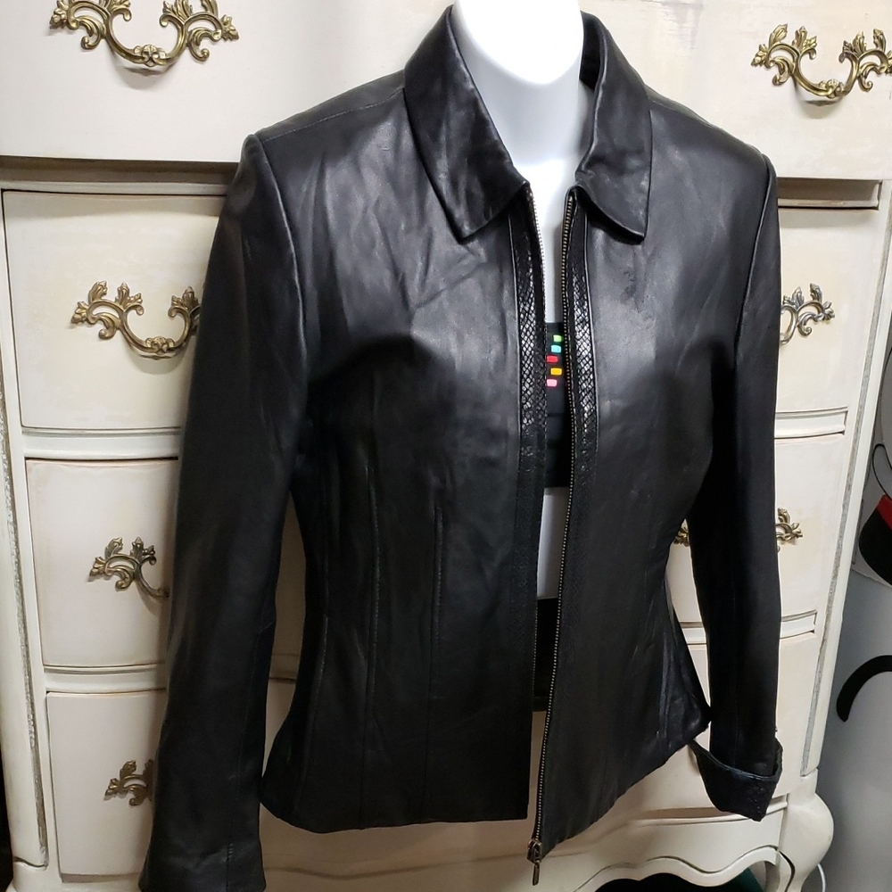 Coldwater Creek Black Leather Jacket